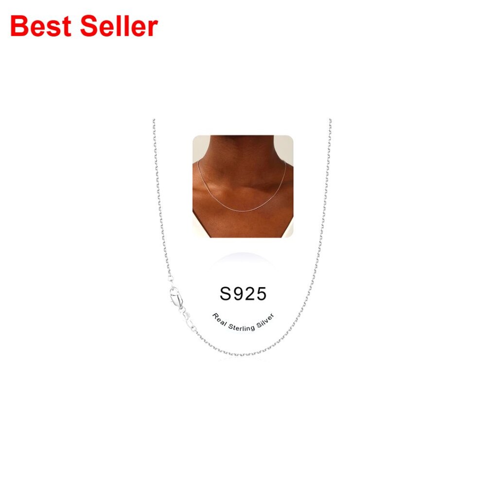 Sterling Silver Cable Chain Necklace Hypoallergenic Daily Wear